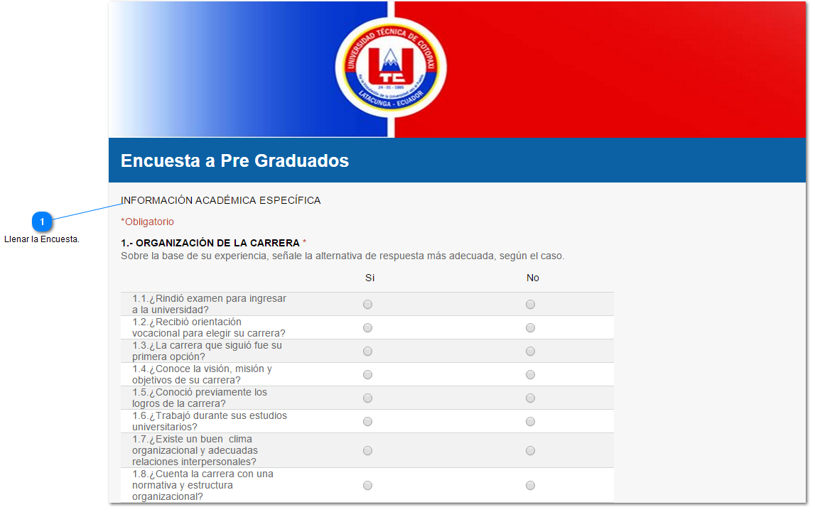 Formulario de la Encuesta.